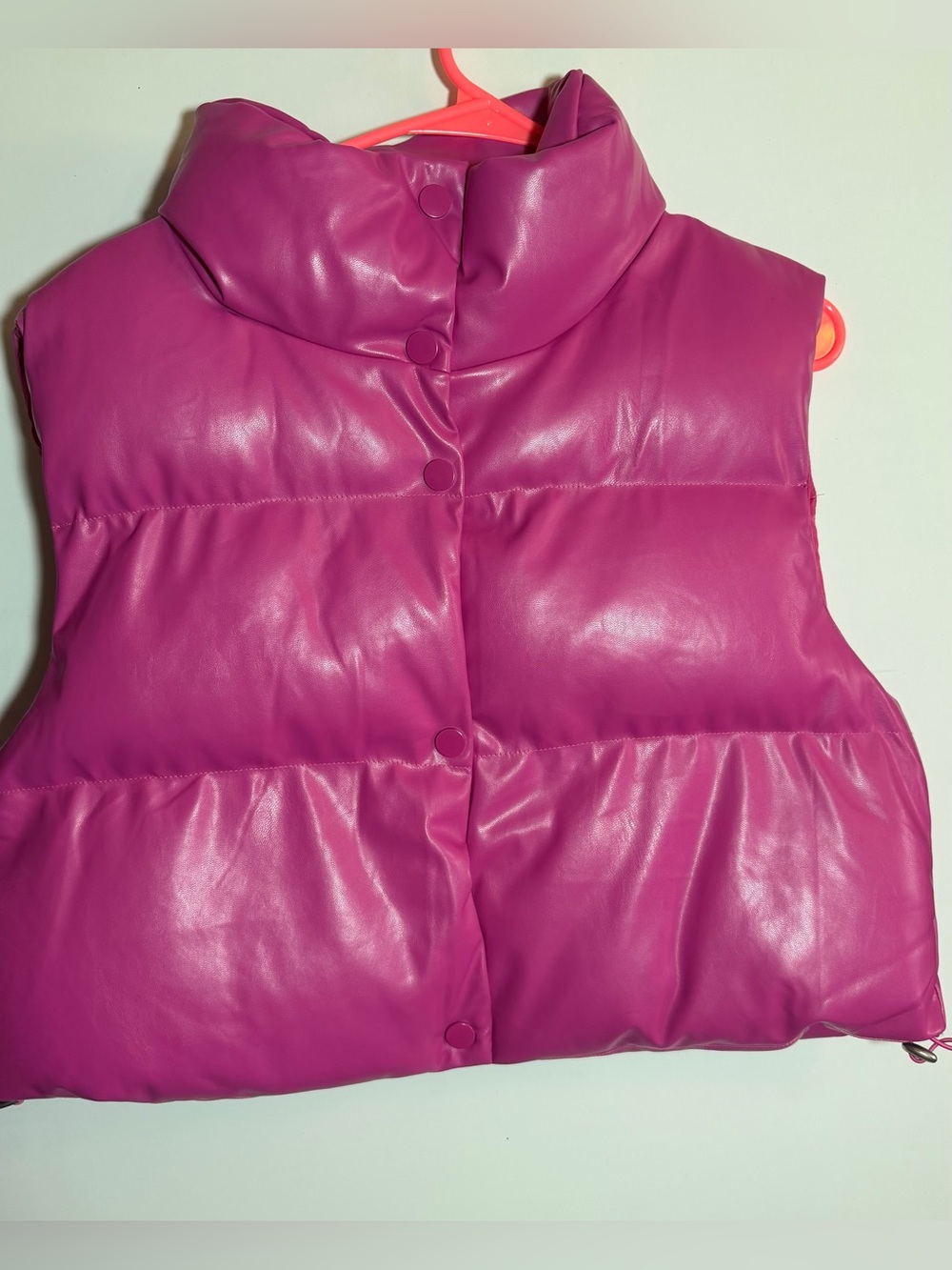 Ellison Sleeveless Puffer Vest in Fuchsia